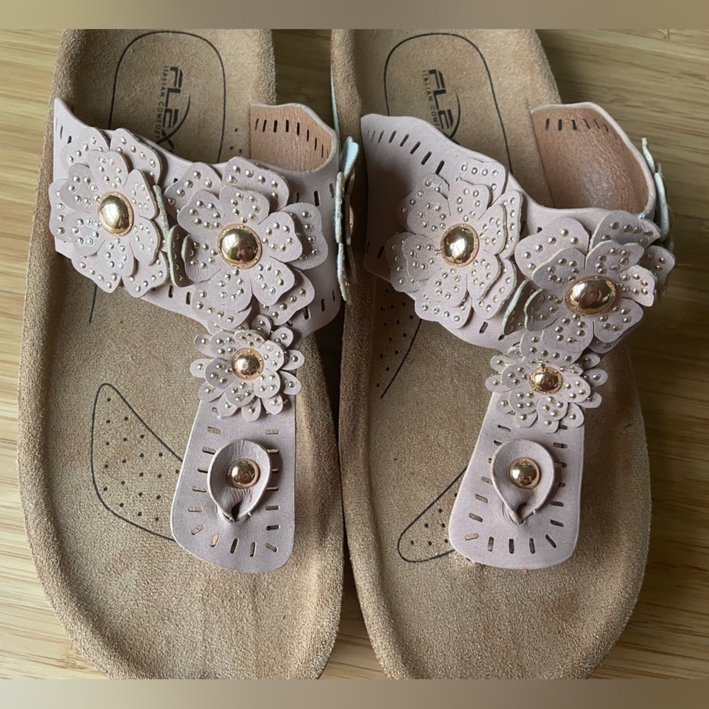 Flexus Platform Sandal Bayview Studded Floral Blu… - image 5